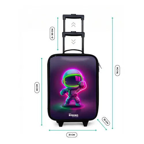 Space karate neon Kinderkoffer - Zwart klein -productfoto_formaten