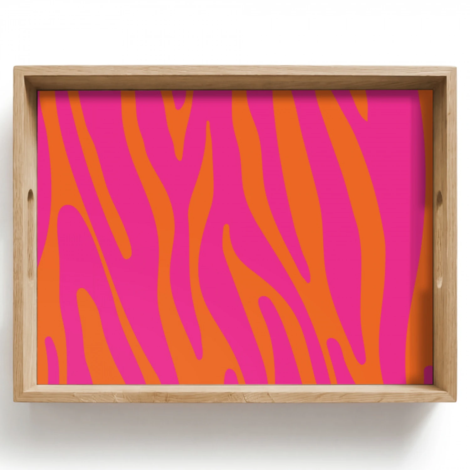 Zebraprint - Roze - Oranje - Dierenprint Dienblad Rechthoek middel -z3d_shopping