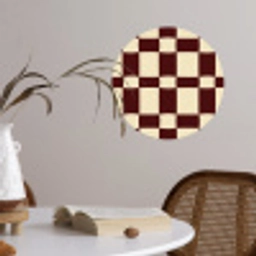 Retro - Patroon - Bruin Wandcirkel behangsticker klein 186 -sfeer3