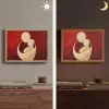 Abstract - Moeder - Kind - Rood Light Box met batterij (Wandlamp) middel -sfeer3