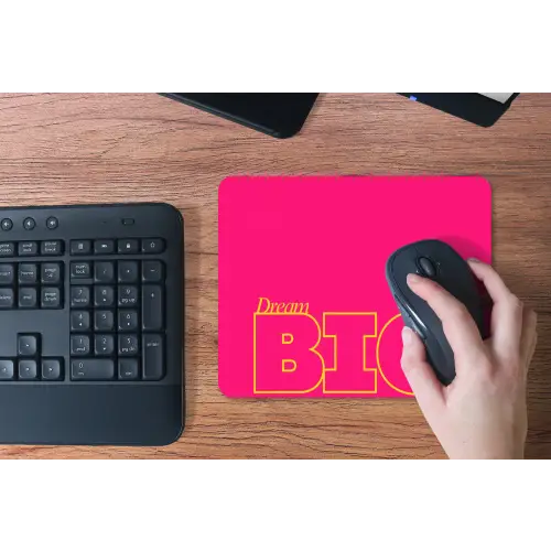 Minimalistisch - Roze - Dream big - Grafisch muismat rubber klein -toetsenbord