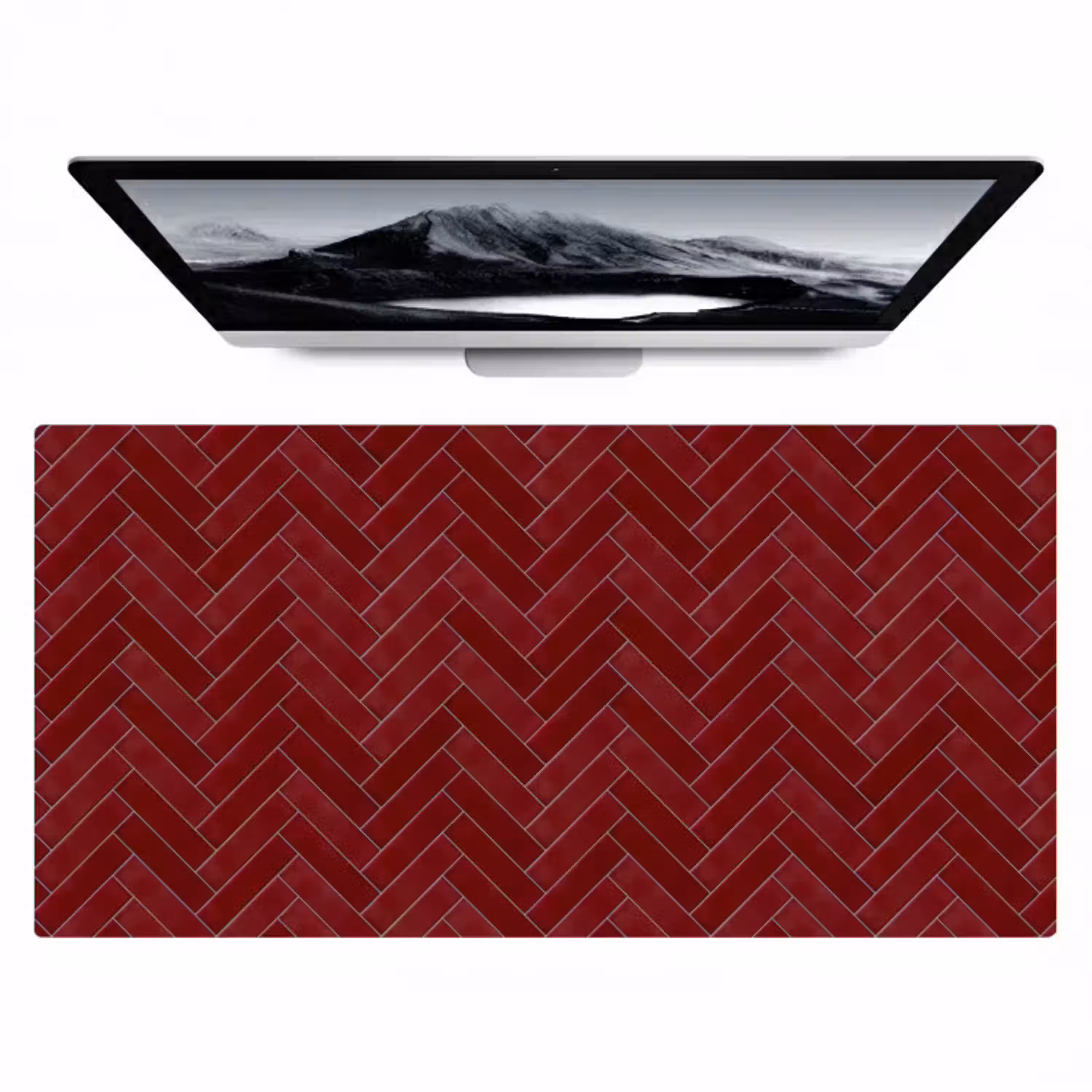 Visgraat - Wandtegel - Bordeaux - Rood Muismat XXL klein 681 -zzz3d