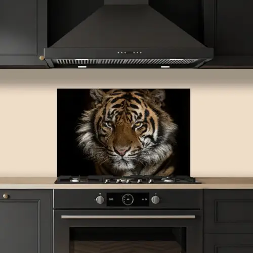 Tijger - Wilde dieren - Portret keuken achterwand spatscherm klein -sfeer1