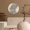 Lijnen - Abstract - Golvend - Zwart Wandcirkel kunststof plaat 5mm dik klein -sfeer1