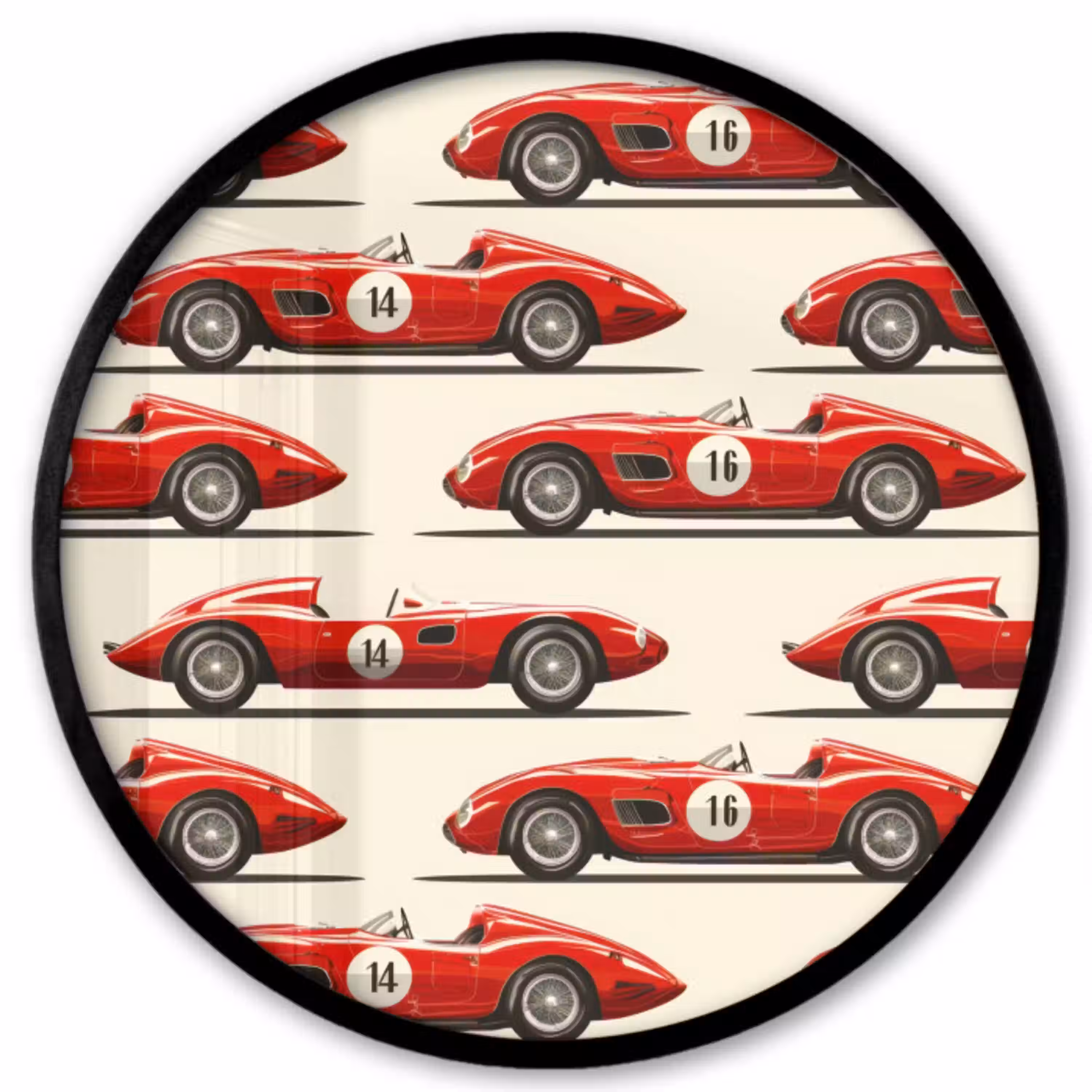 Raceauto - Retro - Rood Fotolijst rond zonder passe partout klein 856 -3d