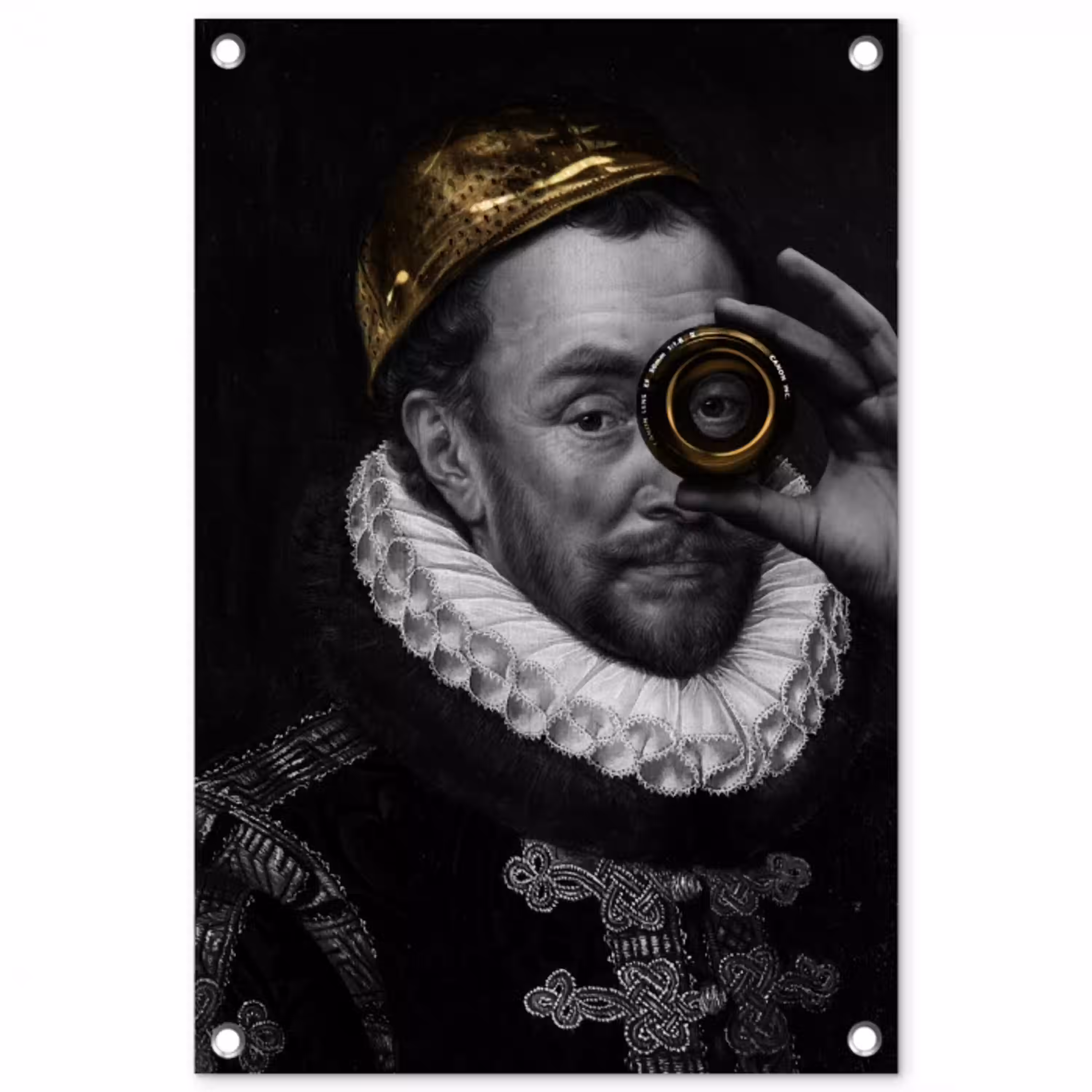 Willem van Oranje - Adriaen Thomasz - Goud - Lens tuinposter los doek klein -3d