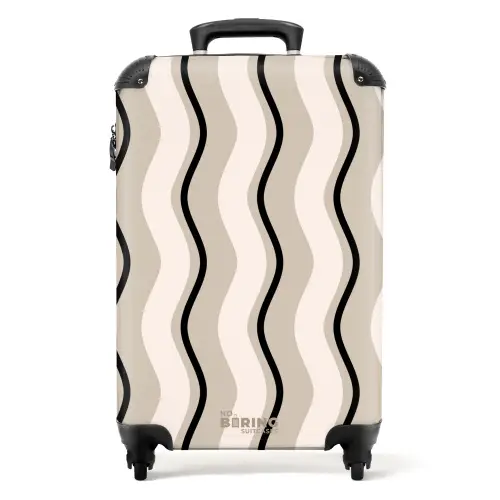 Verticale golven in crème tinten NBS - Handbagage koffer - Unisex middel -productfoto_recht