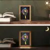 Graffiti - Sport - Tennis - Raket - Bal Light Box met kabel (Tafellamp) klein -sfeer3