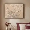 Amandelbloesem - Kunst - Van Gogh - Beige Textielframe - compleet frame klein -sfeer1