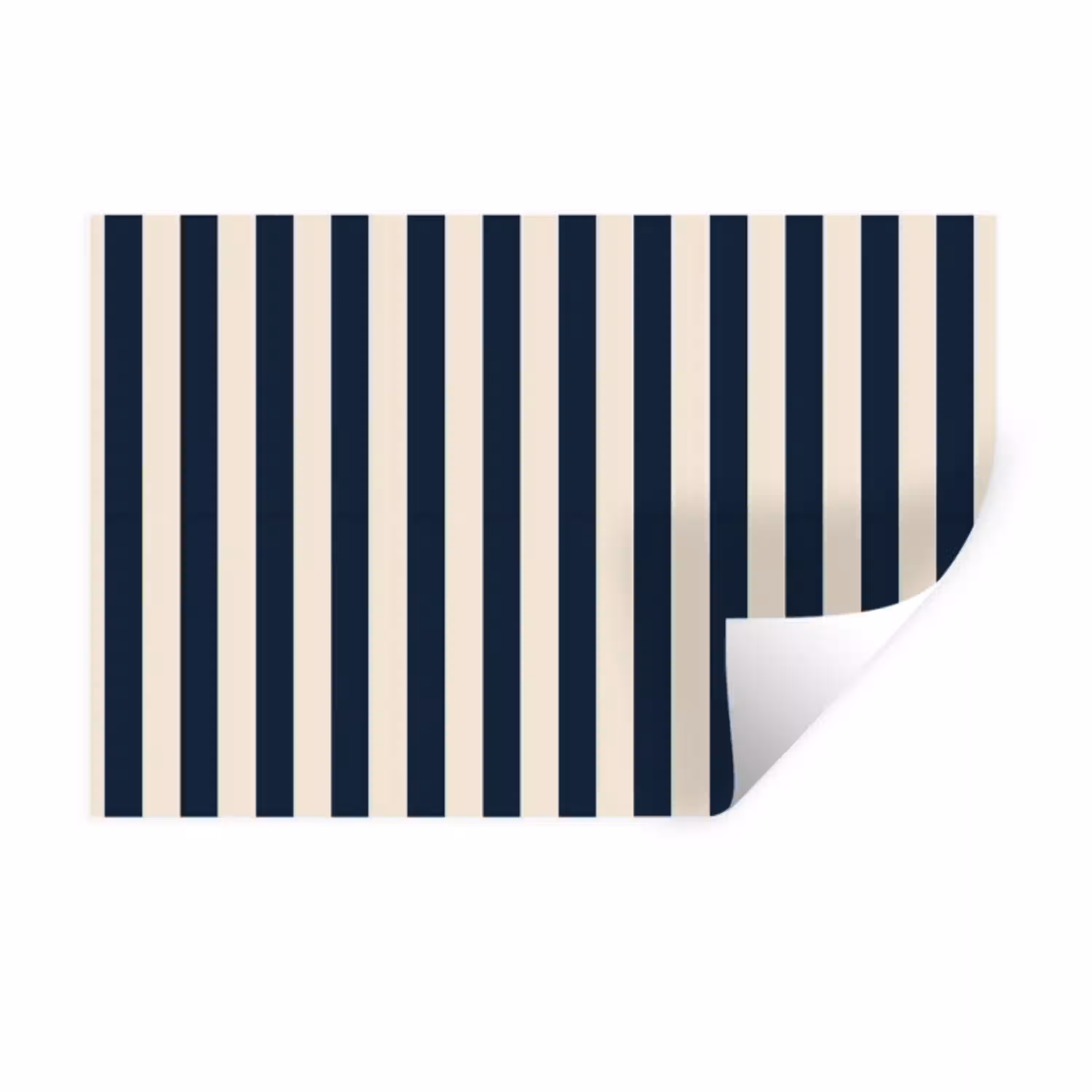 Verticale strepen - Blauw - Crème Muursticker klein 286 -3d
