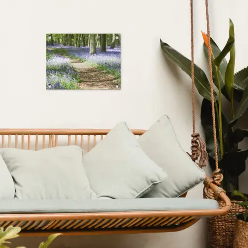 Bos - Pad - Bloemen - Paars - Groen - Natuur tuinposter los doek klein -sfeer7