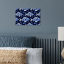 Vissen - Bloemen - Blauw poster papier klein 62 -sfeer2