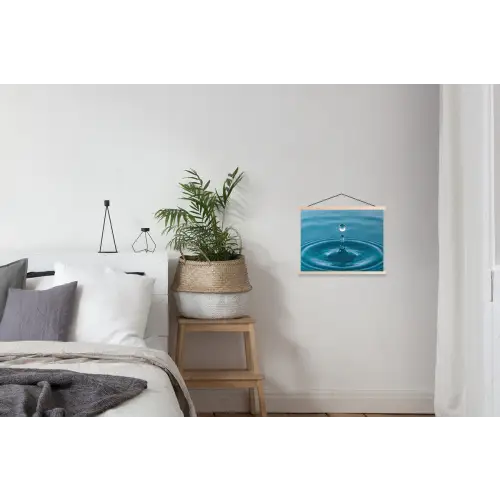 Waterdruppel - Water - Oppervlakte textielposter latten blank klein -woonkamer