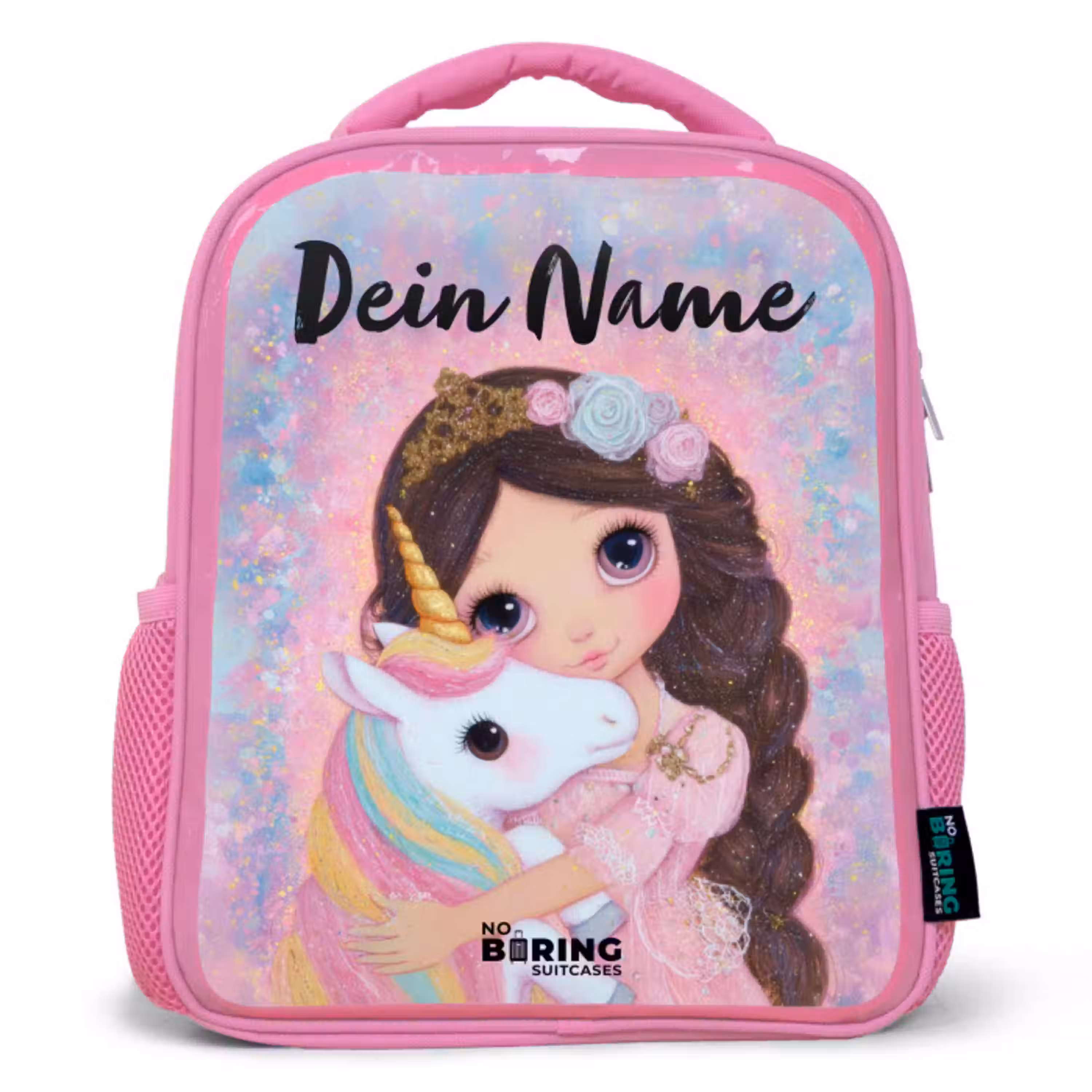 Meisje - Eenhoorn - Glitter Kinderrugzak - Roze middel -3d
