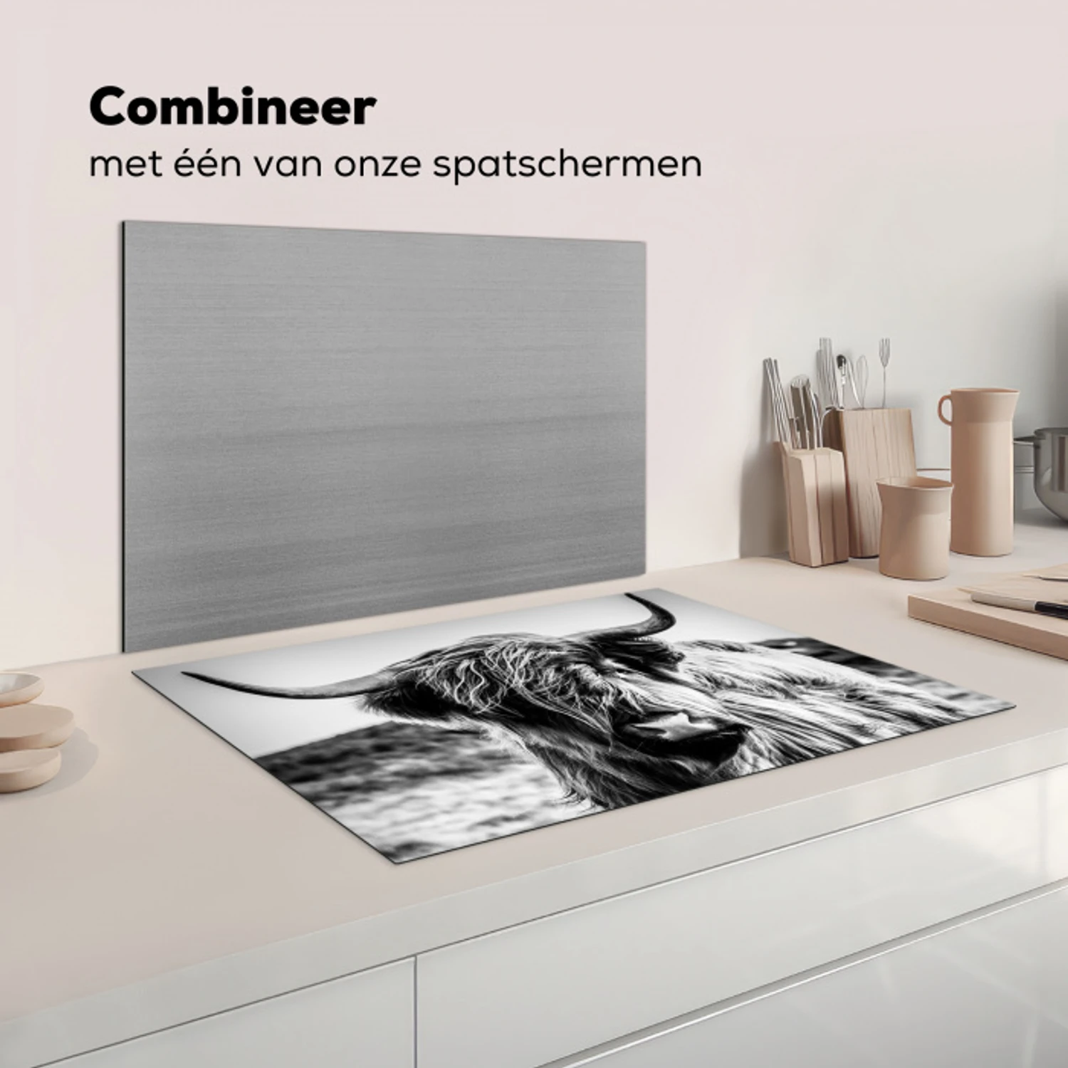 MuchoWow Inductiebeschermer - Inductie mat - Vinyl - Koe