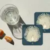 Vogel - Blauw - Vintage onderzetter kurk middel -sfeer4