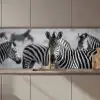 Zebra's - Zwart - Wit keuken achterwand 2 middel zz_3dshopping