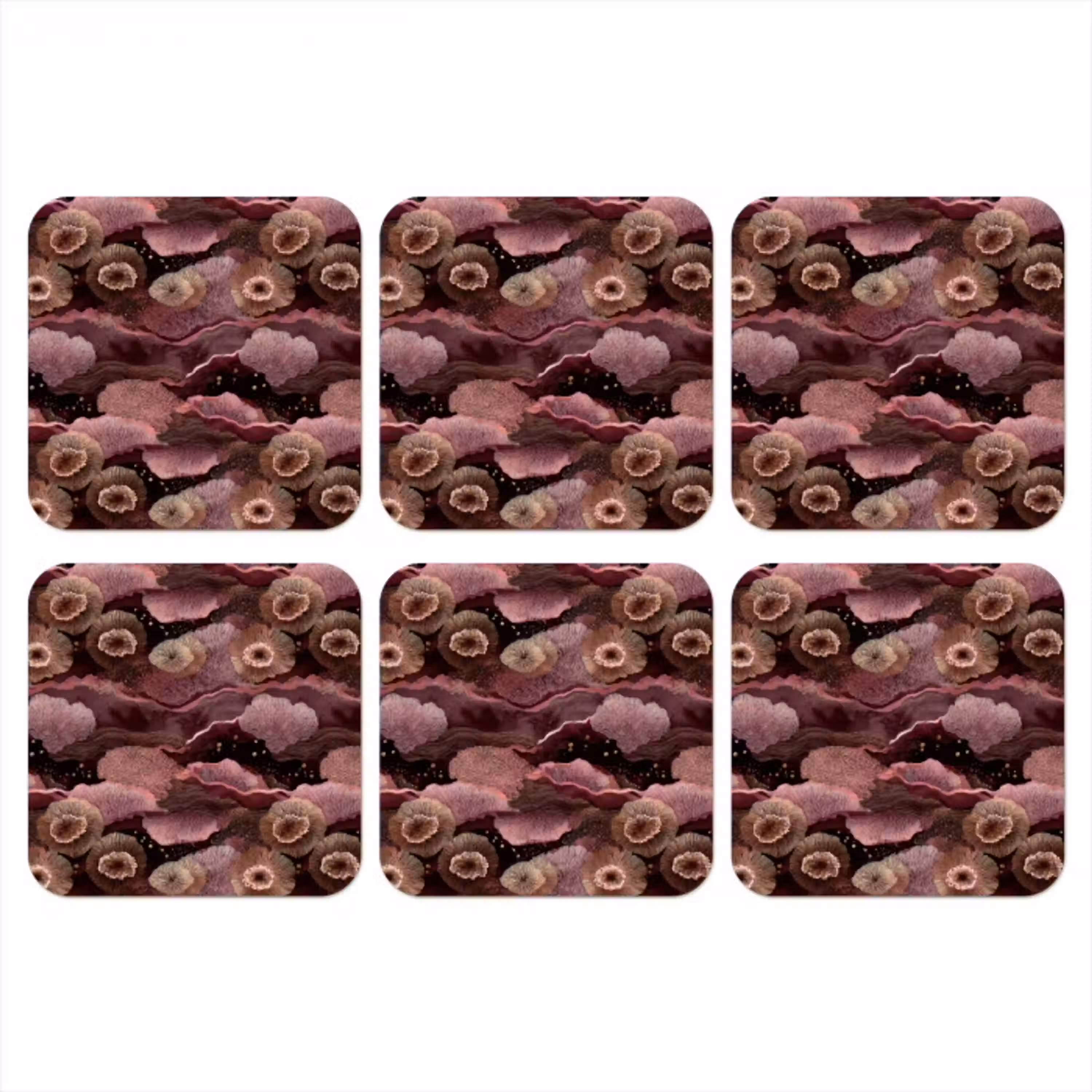 Koraal - Organisch - Roze onderzetter kurk middel 366 -3d