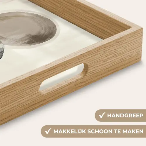 Cirkels - Vorm - Beige - Abstract Dienblad Rechthoek middel -USP_HandgreepNL