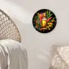 Olijfolie - Graffiti - Peper - Olijven - Modern Wandcirkel kunststof plaat 5mm dik klein -sfeer5