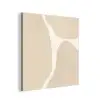 Abstract - Beige - Moderne kunst aluminium wit klein -3d