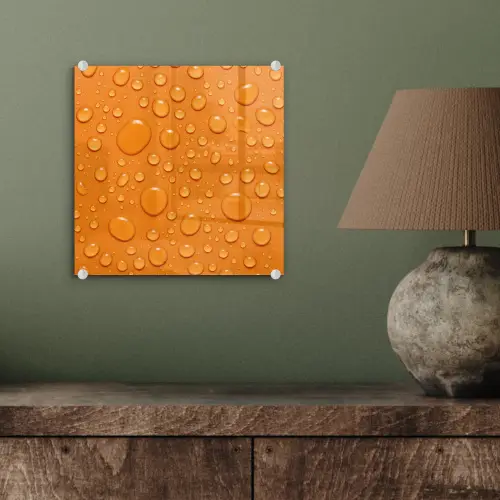 Water - Druppels - Oranje plexiglas 5mm klein -sfeer3