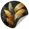 Gouden Bladcompositie – Botanische Luxe Wandcirkel behangsticker klein -3d