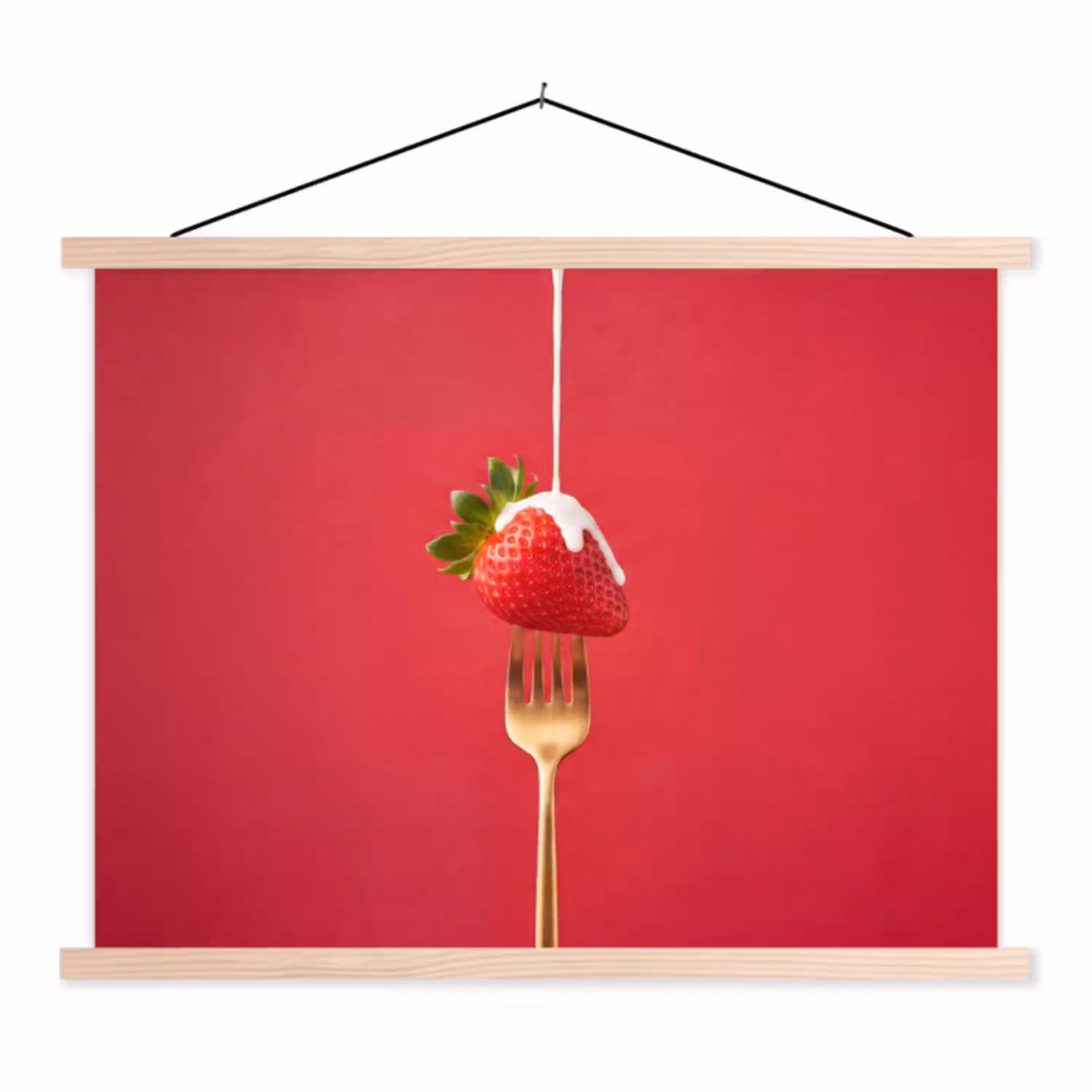 Fruit - Room - Modern textielposter latten blank klein -3d