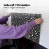 Terrazzo -  Patroon - Zwart - Wit Inductie beschemer met haakjes klein 777 -ky-ophangen-nl
