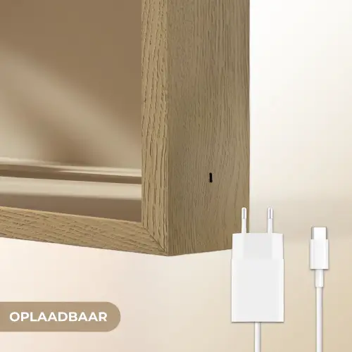 Champagne - Beige - Schaduw - Bubbels Light Box met batterij (Wandlamp) middel -USP_websiteoplaadbaarNL