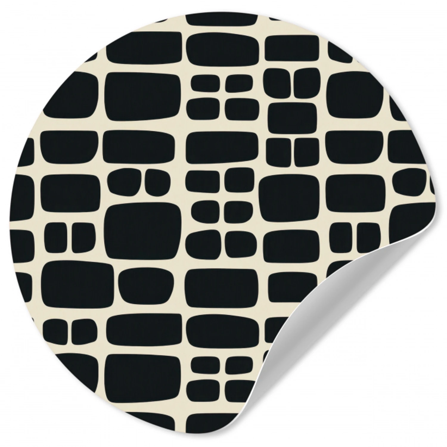 Modern - Organisch - Zwart Wandcirkel behangsticker klein 186 -3d