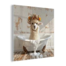 Vintage - Alpaca - Badkuip - Bloemen - Dieren plexiglas 5mm klein -z3d