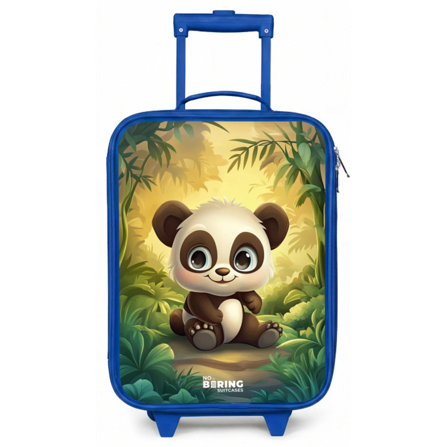 Panda - Bamboebos - Groen Kinderkoffer - Blauw klein -zz3dotto
