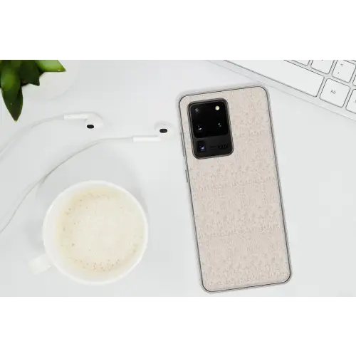 Bloemen - Bladeren - Licht - Taupe Telefoonhoesje Samsung Galaxy S20 Ultra klein 358 -oordopS20Ultra