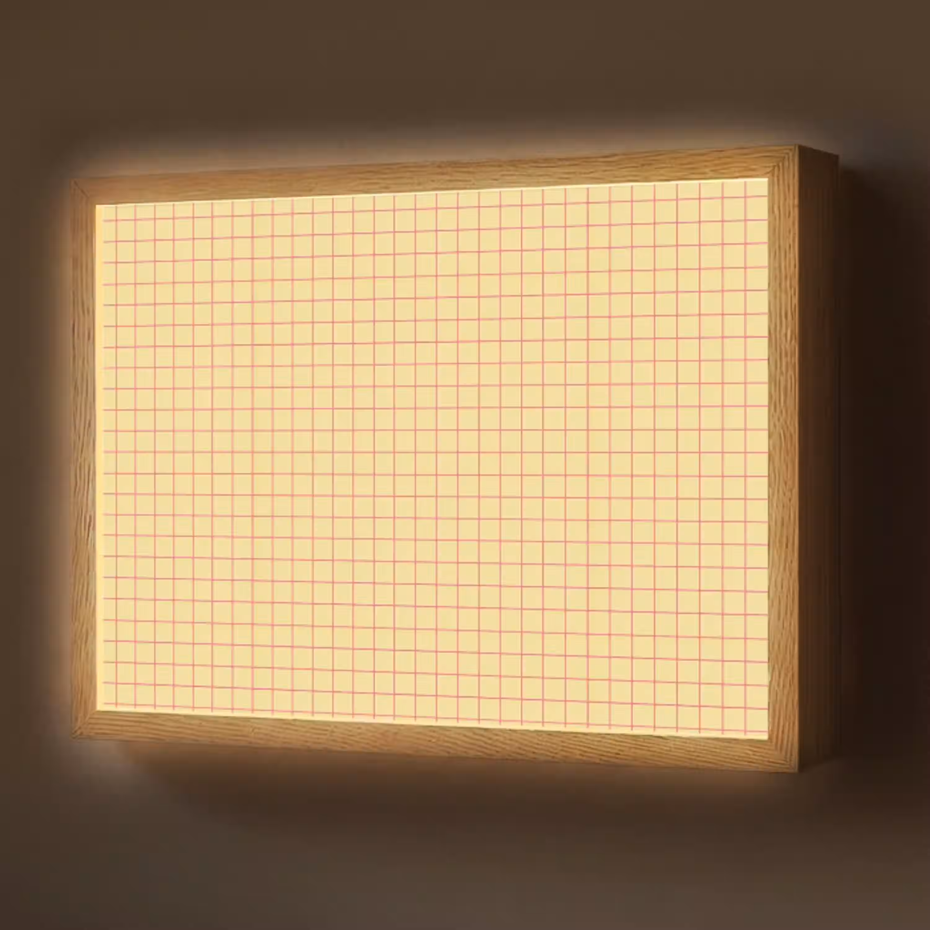 Ruitjes - Grid - Minimalistisch - Geel - Roze Light Box met batterij (Wandlamp) middel 907 -z3d_website