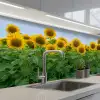 Zonnebloemen - Geel - Natuur keuken achterwand 2 middel -3d_schuin