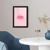 No rain no flowers - Bloem - Roze fotolijst zwart zonder passe partout klein -sfeer4