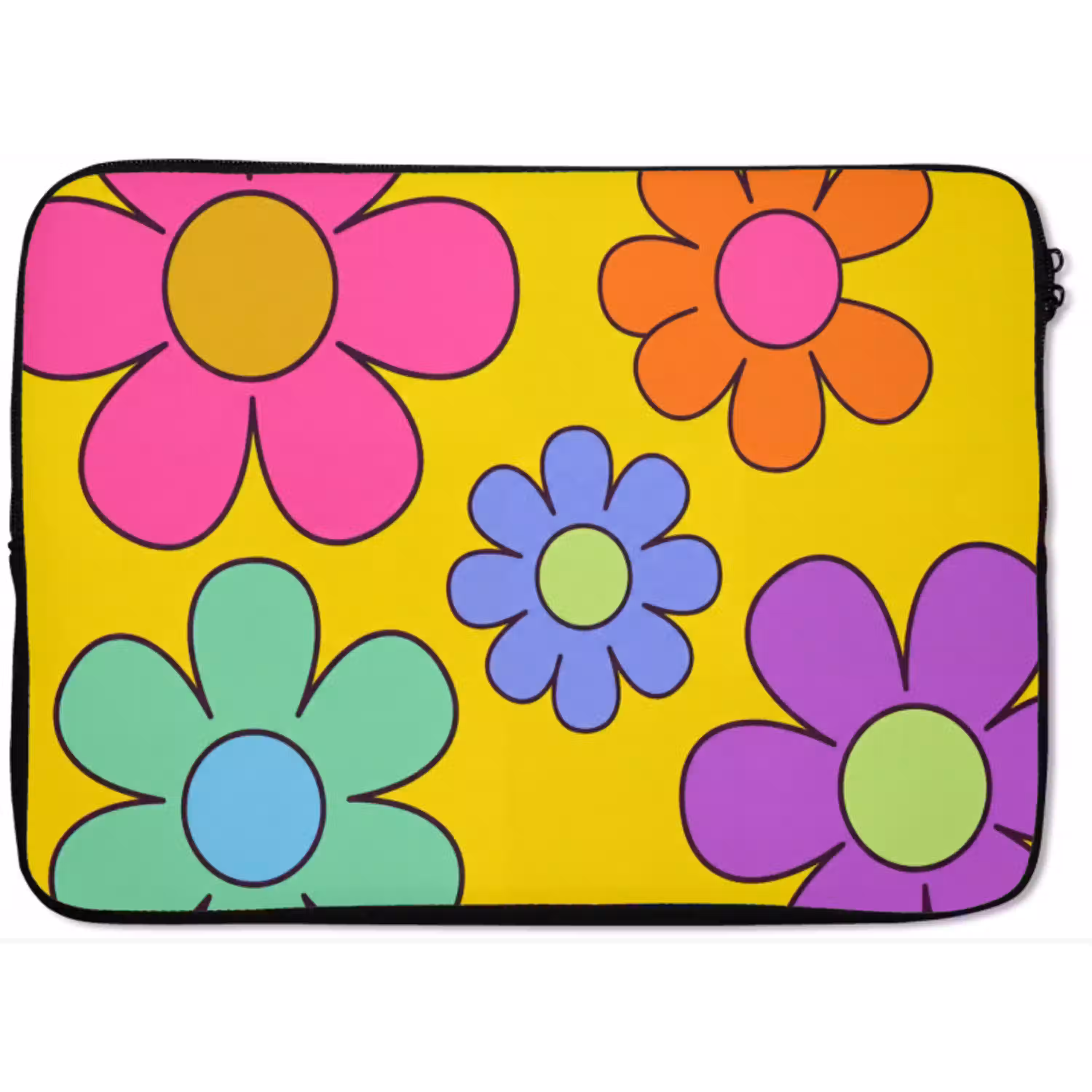 Bloemen - Illustratie - Kleurrijk laptophoes neopreen klein -zkaufland3dotto