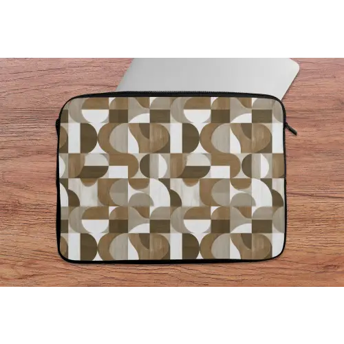Abstract - Retro - Bruin laptophoes neopreen klein 279 -tafel