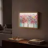Kunst - Bomen - Natuur - Acryl Light Box met batterij (Wandlamp) middel -sfeer1