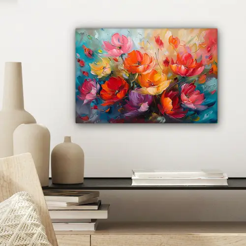 Bloemen - Kunst - Watercolor - Botanisch canvas 2cm klein -sfeer6