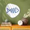 Vis - Minimalistisch - Blauw - Lijn Wandcirkel Organisch Forex 3mm klein -sfeer2