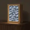 Botanisch - Patroon - Blauw Light Box met kabel (Tafellamp) klein 925 -z3d_website