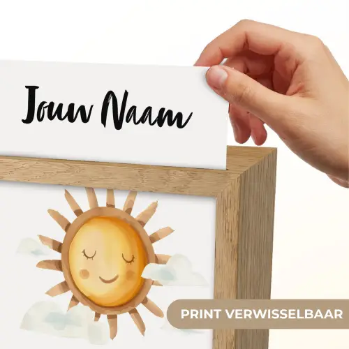 Zon - Wolken - Pastel kleuren Light Box met kabel (Kinderlampje) klein -USP_websiteprintNL