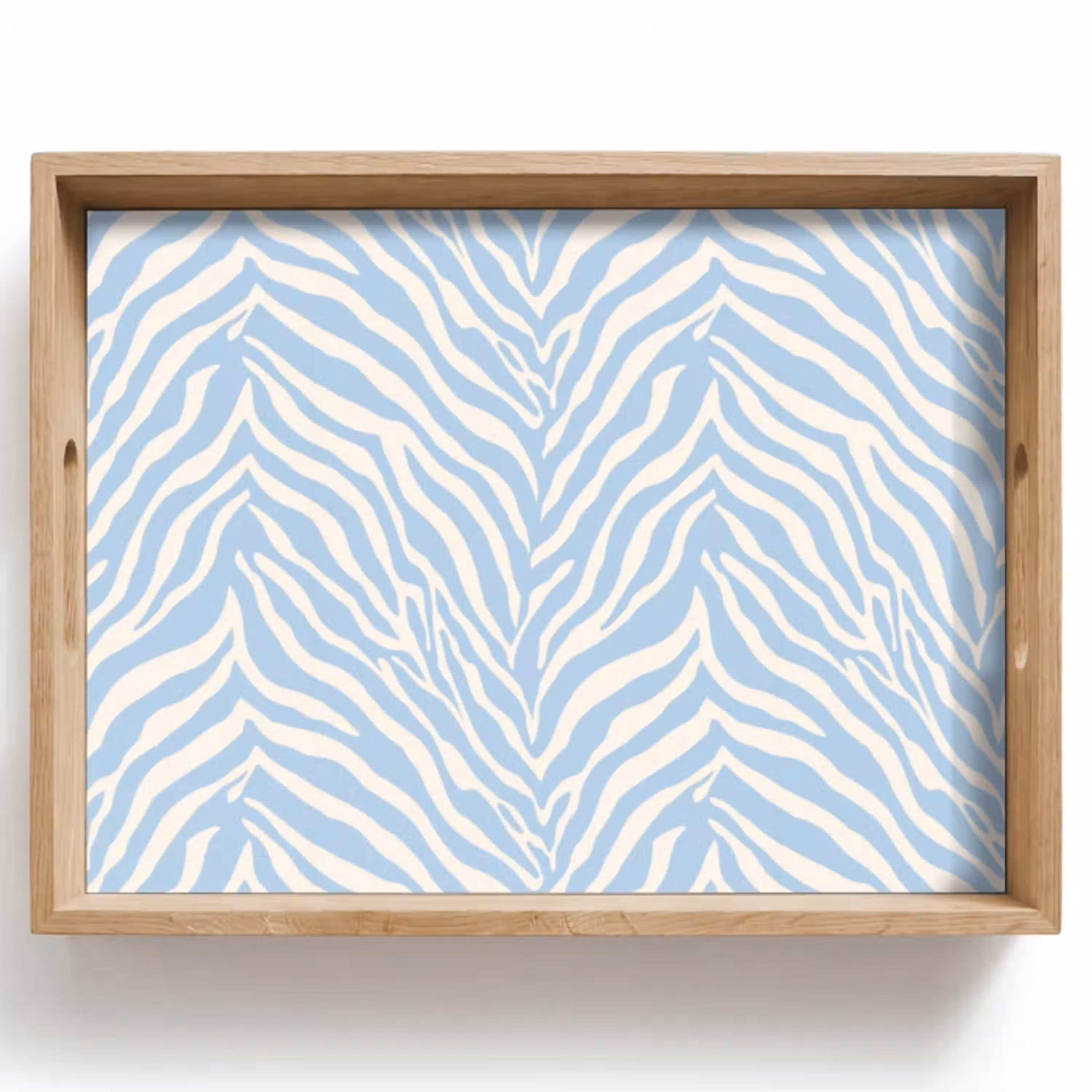Zebra - Motief - Blauw - Wit Dienblad Rechthoek middel 911 -z3d_shopping
