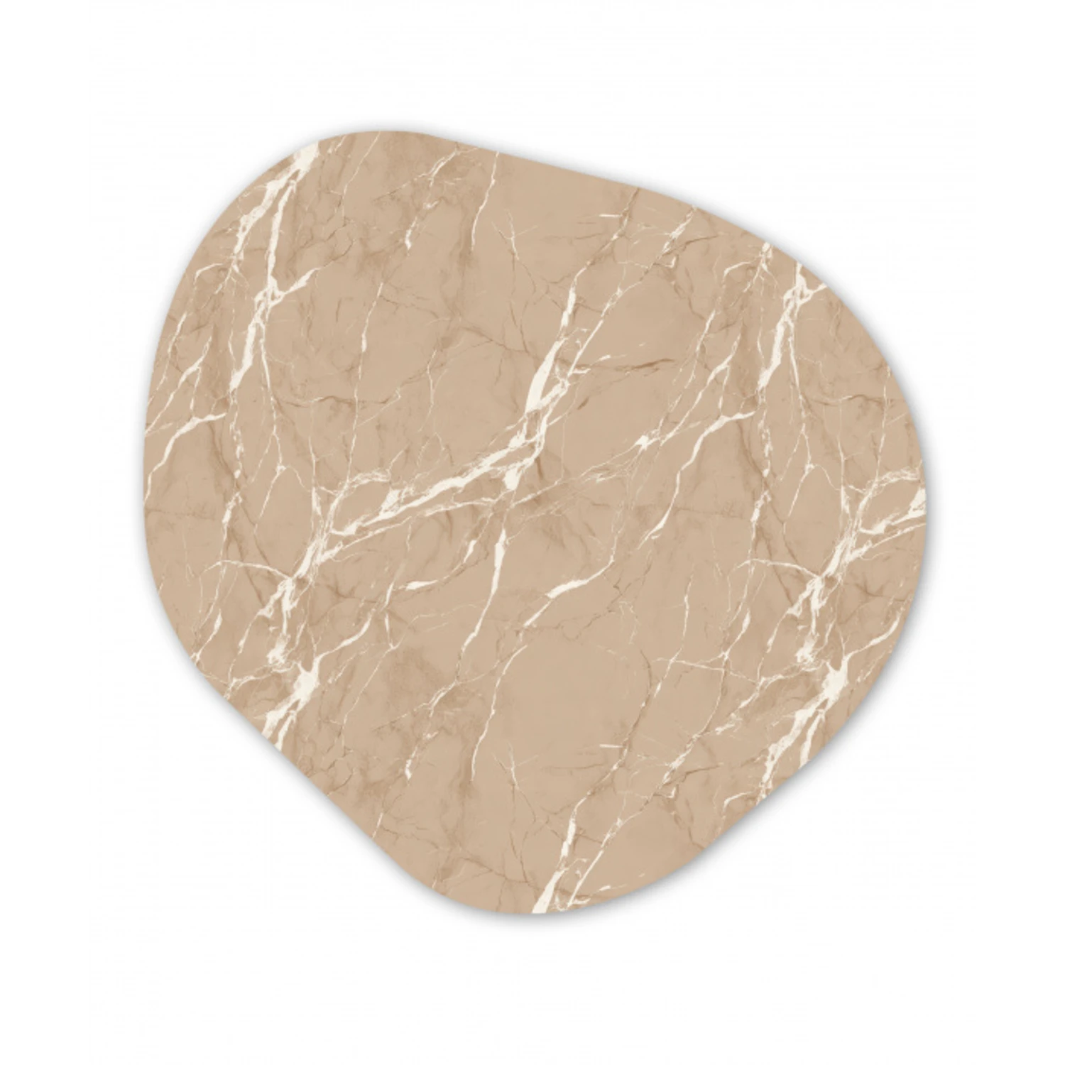 Beige - Marmer - Organisch - Wit Wandcirkel Organisch Aluminium middel 851 -3d