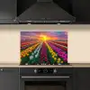 Tulpenveld - Zonsondergang - Kleurrijk keuken achterwand spatscherm klein -sfeer1