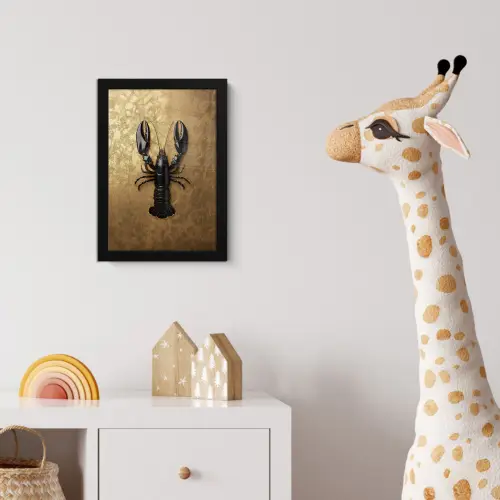 Kreeft - Zwart - Goud - Luxe fotolijst zwart zonder passe partout klein -usfeer4_kinderkamer