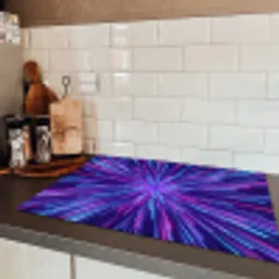 Dynamisch - Ruimte - Kleurrijk Inductie beschermer vinyl 3mm klein -sfeer3