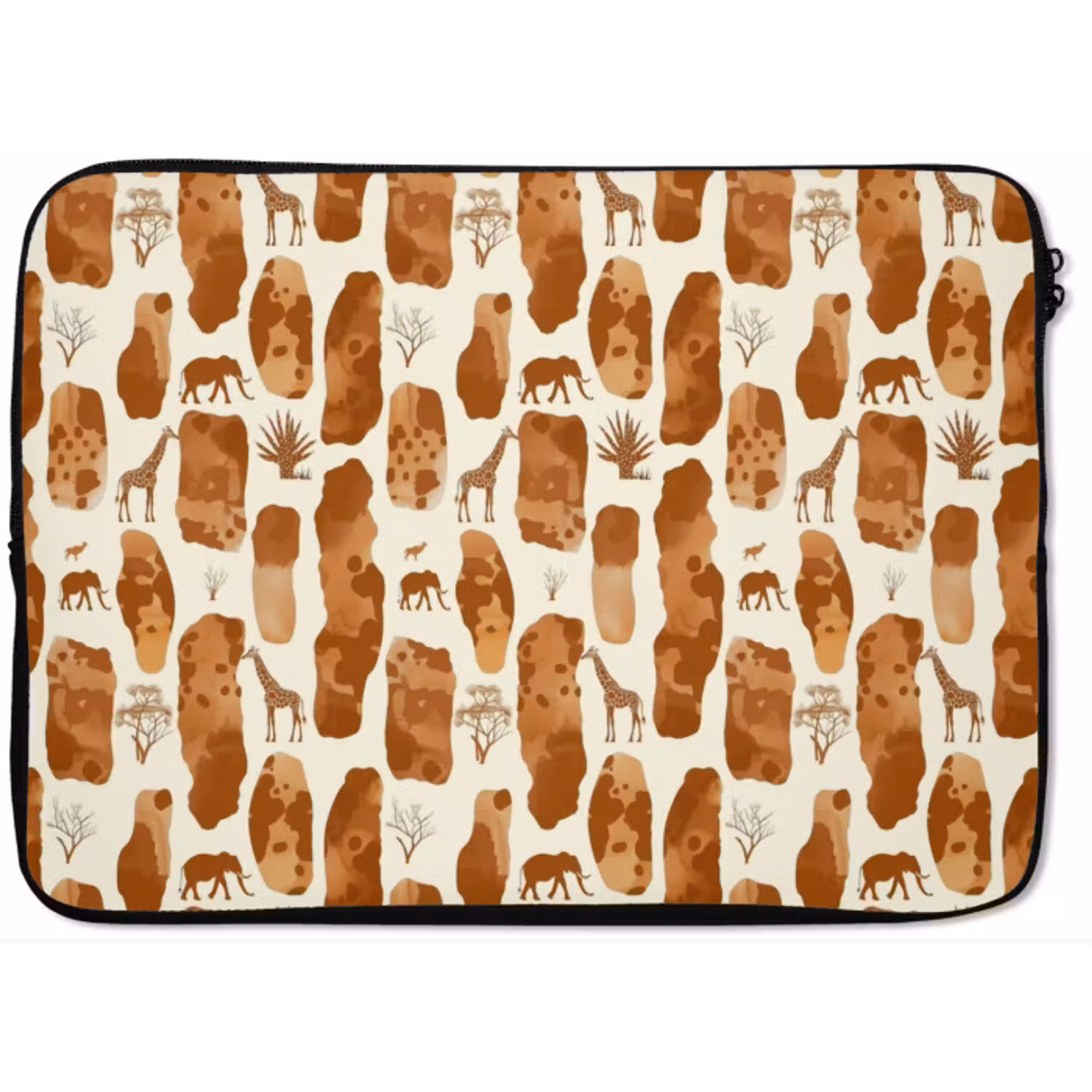 Terracotta - Safari - Dieren - Patroon laptophoes neopreen klein 279 -zkaufland3dotto